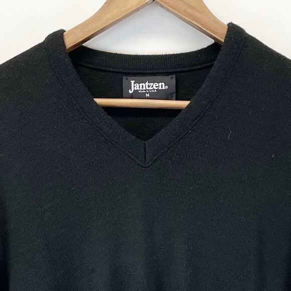 Vintage 80s Jantzen Sweater V-Neck Preppy Dad Grandpa Golf Classic Men's M - Picture 3 of 7